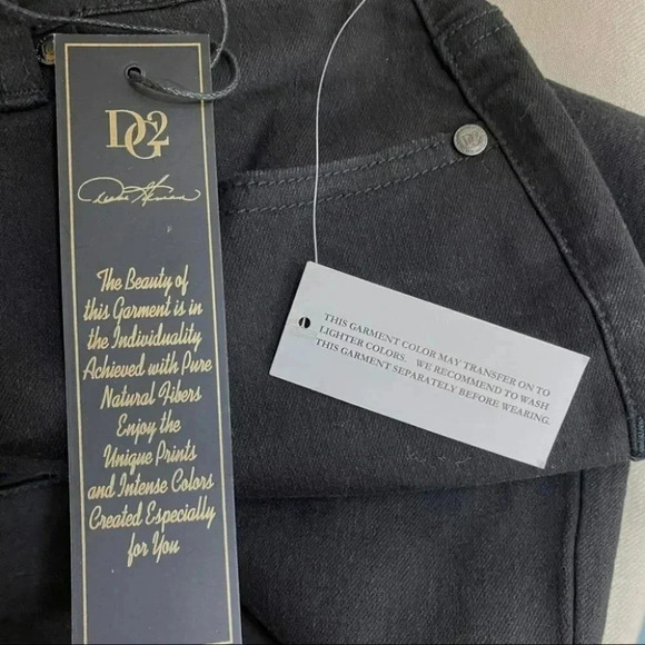 DG2 pants classic black embroidered fringe‎ hem pants size 6 Cowgir lDressy NEW - Picture 4 of 8